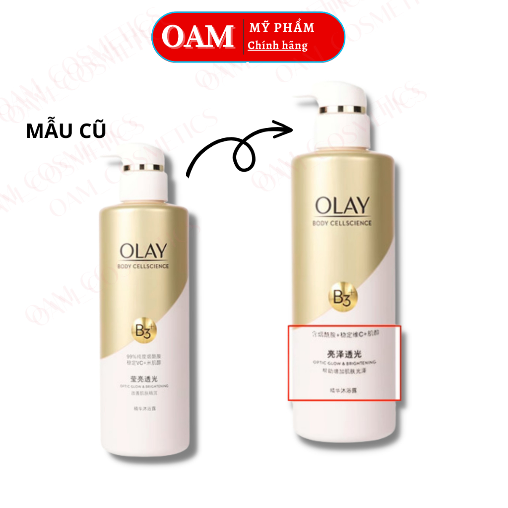 Sữa Tắm OLAY B3+ Siêu Dưỡng Trắng Da, Cấp Ẩm Và Đàn Hồi Cho Da - Chai 500ml