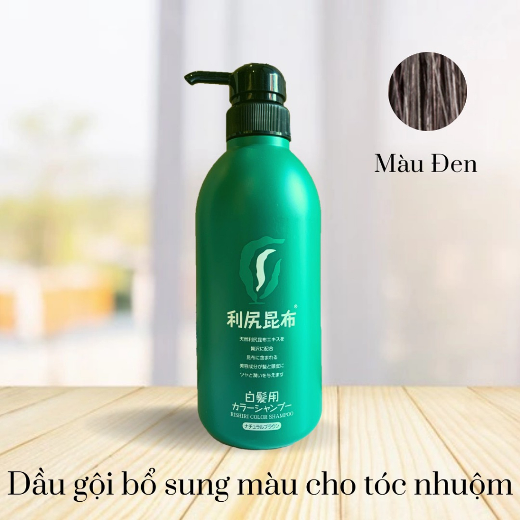 (Date: 30/06/2024) Dầu gội dặm màu cho tóc nhuộm RISHIRI COLOR BUBBLE màu đen 500ml