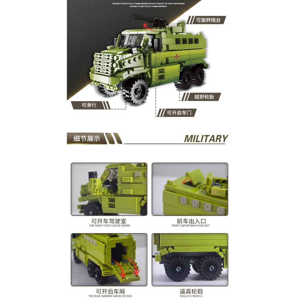 Mô hình lắp ráp xe tải vận chuyển GALS  Xingbao XB06801