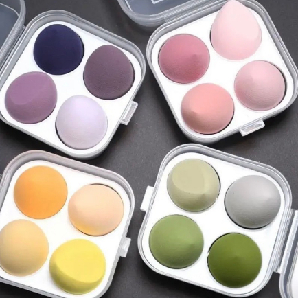 Mút trang điểm set 4 mút hình trứng có hộp đựng bảo vệ tiên lợi|HD96