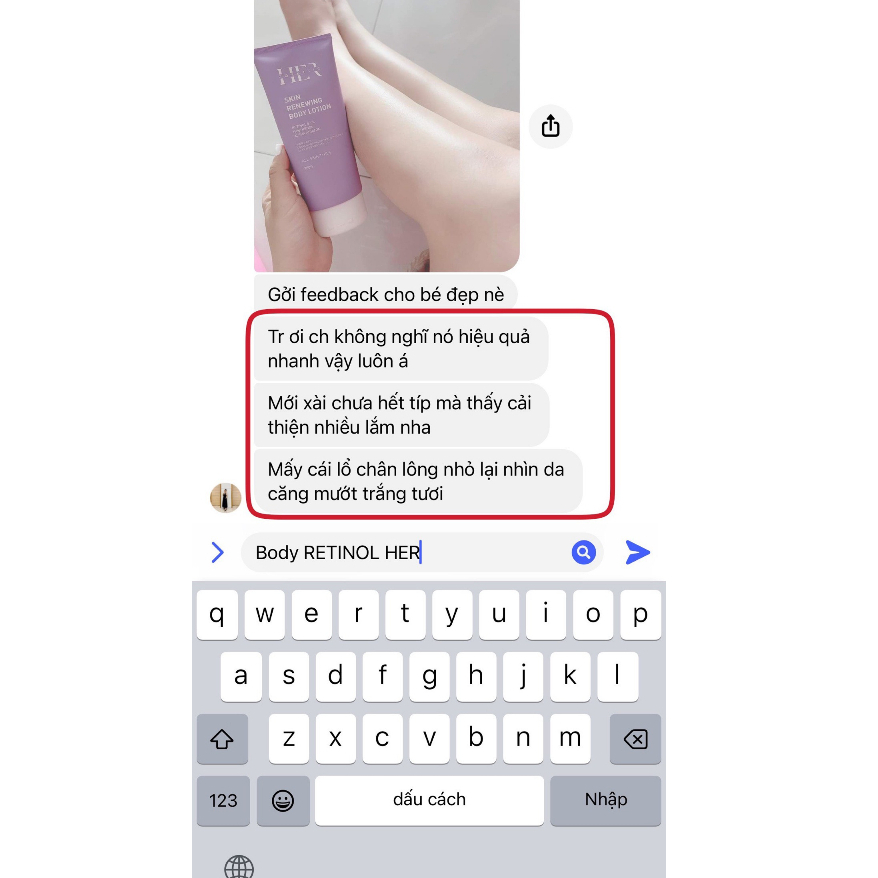 Kem Dưỡng Trắng Da Toàn Thân HER TREATMENT Skin Renewing Body Chính Hảng