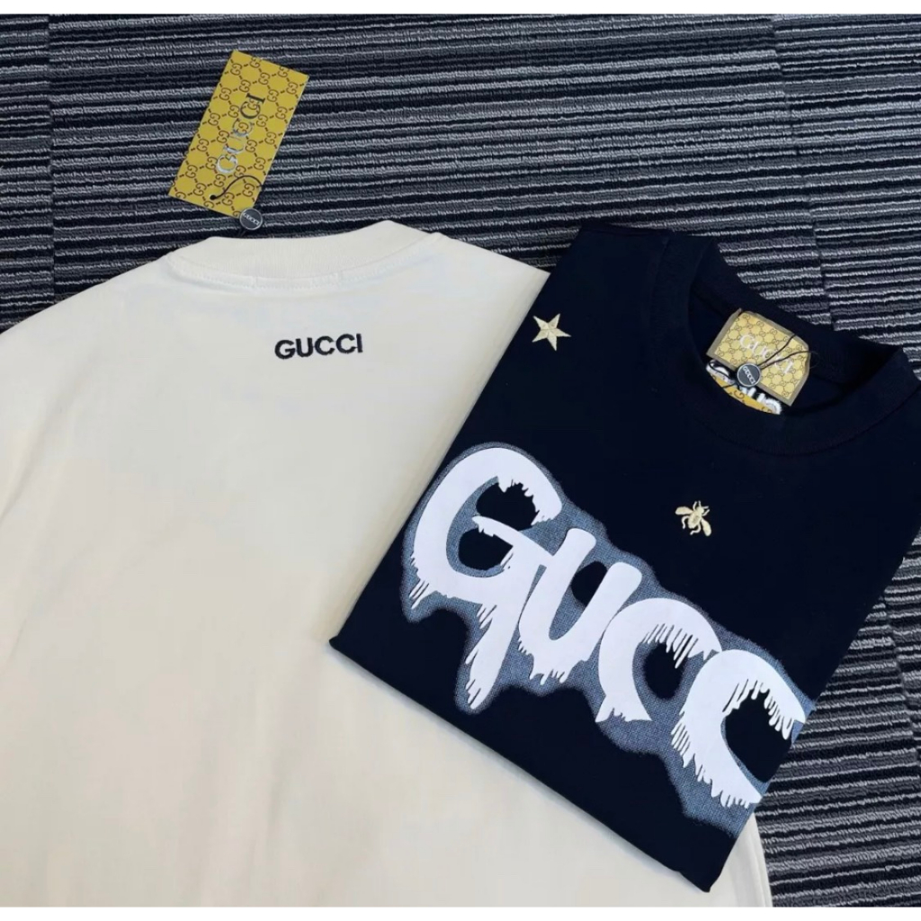 Áo Phông Gucci Thêu Ong Chất Cotton Mát Lạnh Co Dãn 4 Chiều - Áo Phông Chất Liệu Cotton Phong Cách Hàn Quốc
