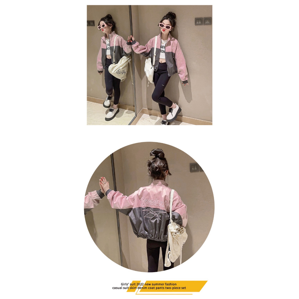 Áo khoác bé gái size đại, áo khoác gió cho bé gái 2 lớp size 120-150