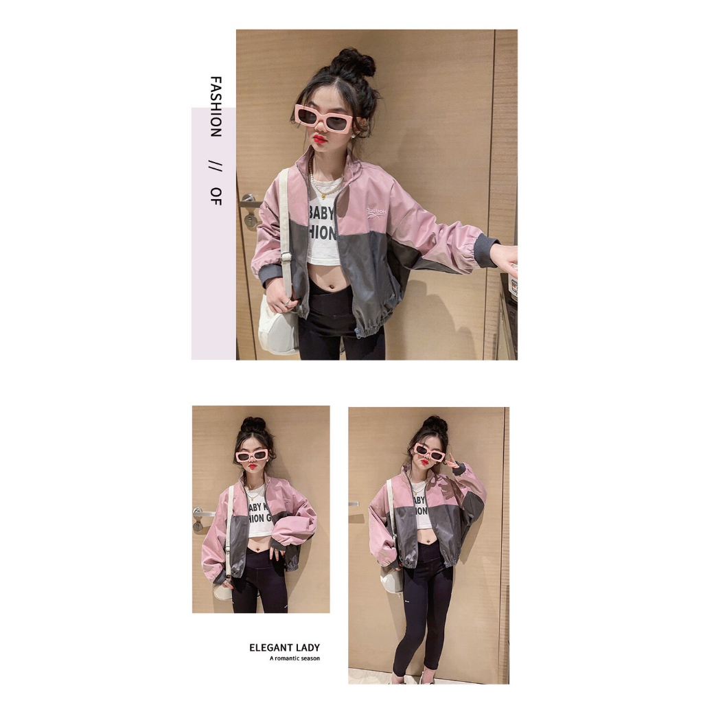 Áo khoác bé gái size đại, áo khoác gió cho bé gái 2 lớp size 120-150