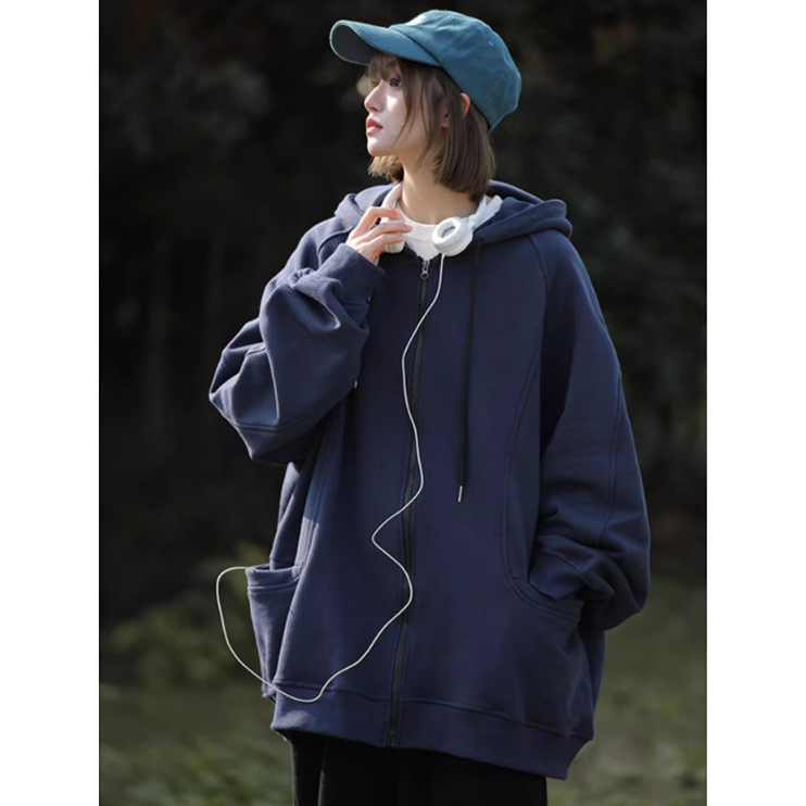 Áo Hoodie nữ zip unisex, khoác bomber nỉ bông BASSIC Ulzzang , mũ áo trùm đầu 2 lớp, thân 1 lớp