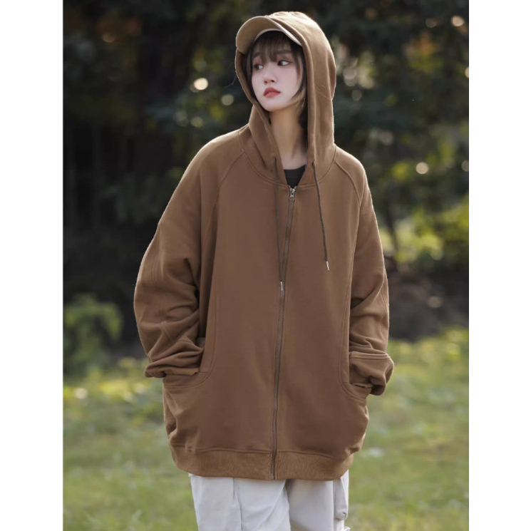 Áo Hoodie nữ zip unisex, khoác bomber nỉ bông BASSIC Ulzzang , mũ áo trùm đầu 2 lớp, thân 1 lớp