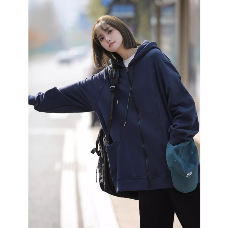 Áo Hoodie nữ zip unisex, khoác bomber nỉ bông BASSIC Ulzzang , mũ áo trùm đầu 2 lớp, thân 1 lớp