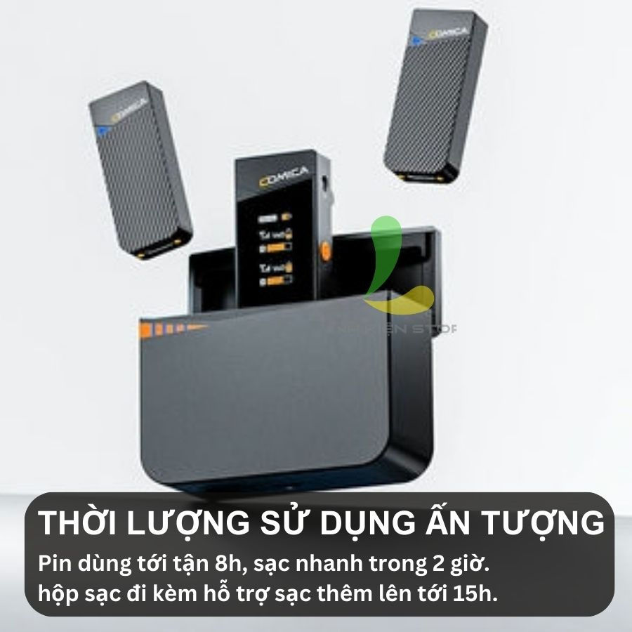 Micro thu âm không dây HOSAN comica Vimo C1/C2/C3 cài áo cổng 3.5mm cho điện thoại & máy ảnh