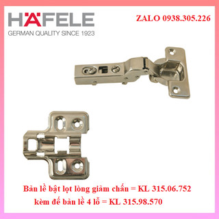 Bản lề bật lọt lòng giảm chấn = kl 315.06.752 kèm đế bản lề 4 lỗ = kl 315.98.570
