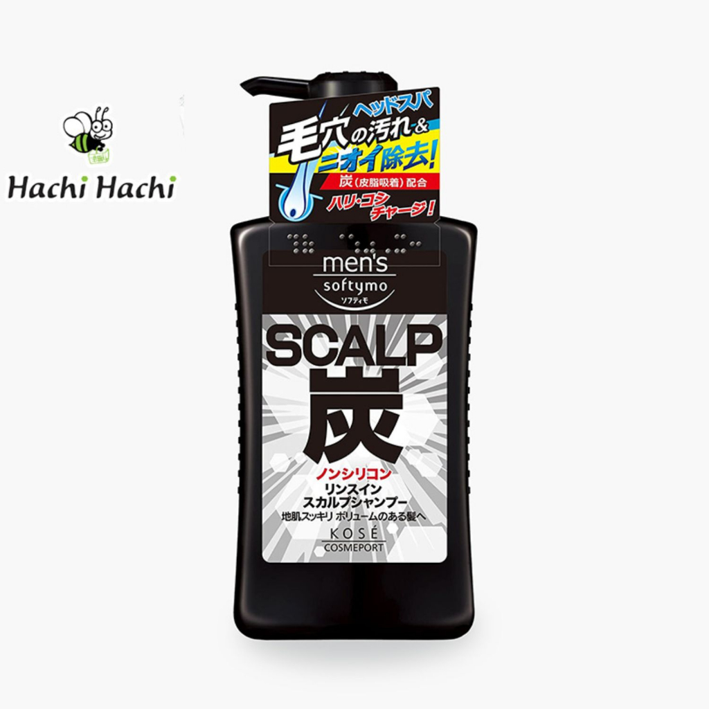 Dầu gội xả than hoạt tính không silicon cho nam Kose Softymo 550ml - Hachi Hachi Japan Shop