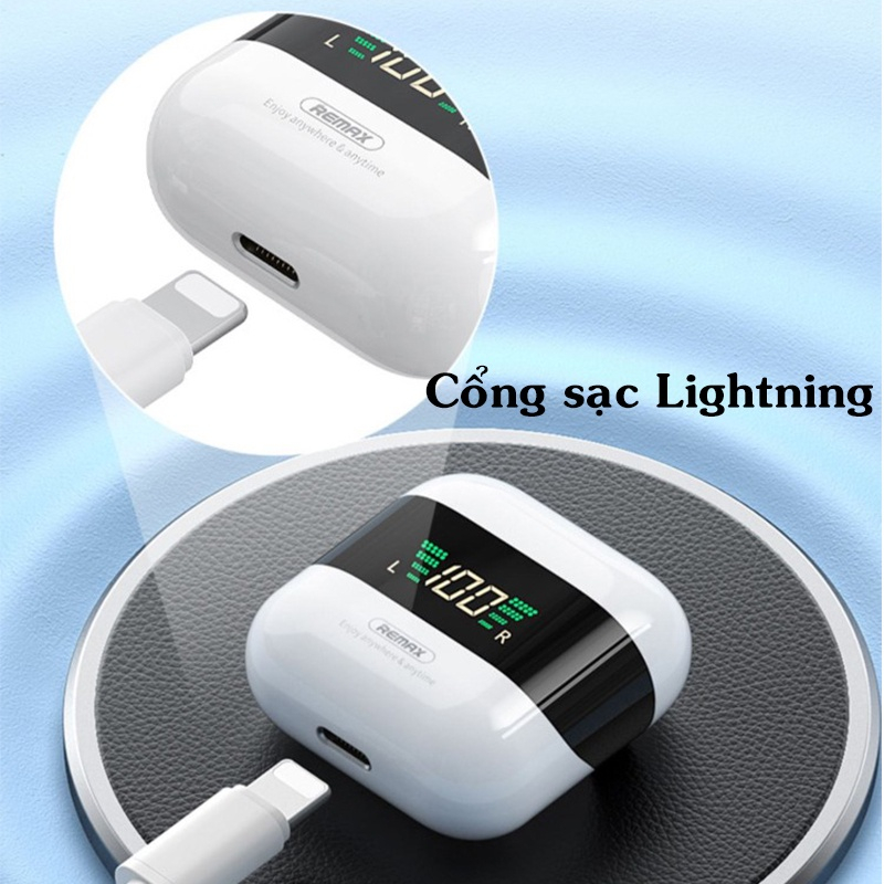 Tai nghe Bluetooth True Wireless Remax TWS-10 Plus chuẩn 5.1 tích hợp màn hình LED báo dung lượng Pin