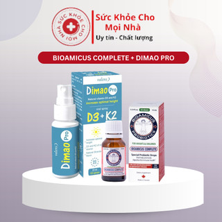 Combo men 10 chủng BioAmicus Complete 10ml và Dimao Pro Oral Spray 25ml bổ sung vitamin D3K2 cho bé
