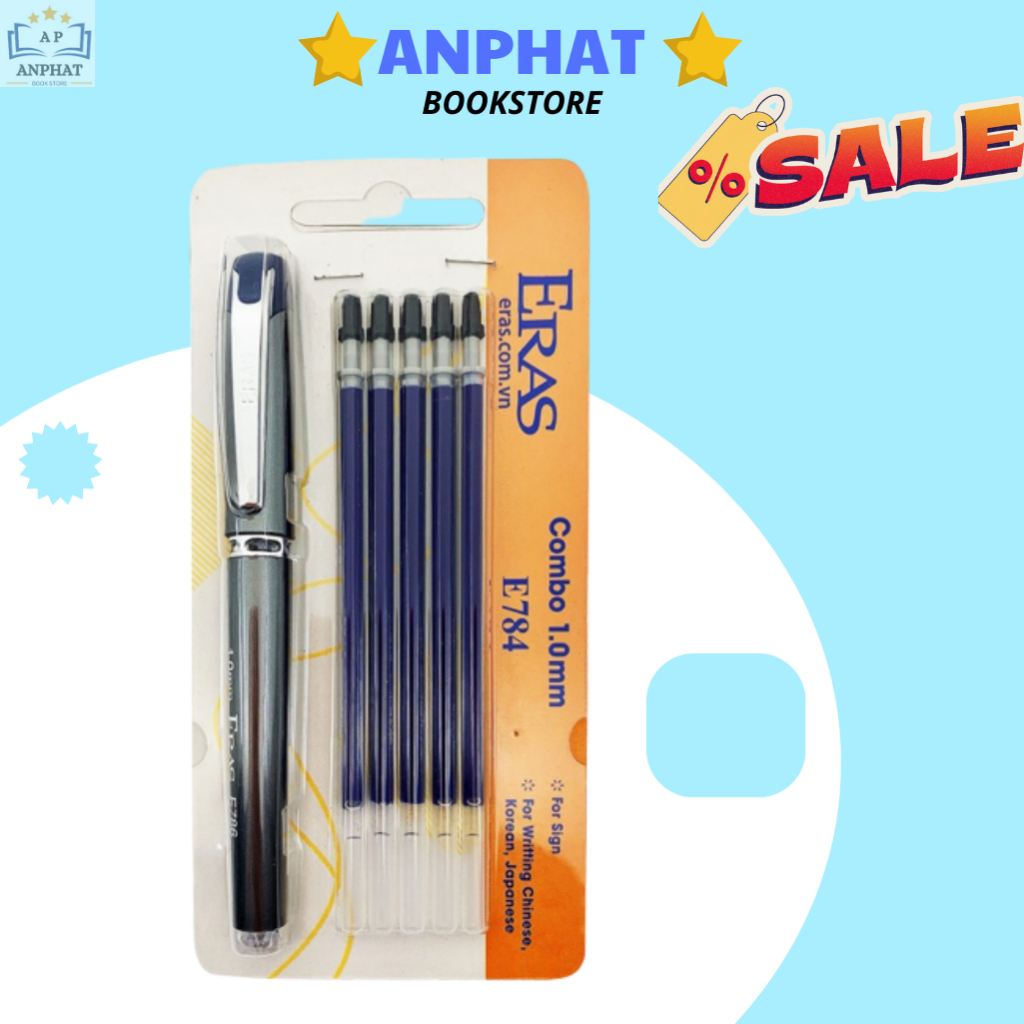 Combo Bút Ký 1.0mm và 5 Ngòi Thay Thế Eras E784