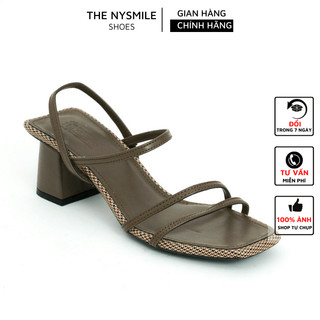 Giày sandal cao gót nữ 5p 2 quai mảnh gót quai hậu - thenysmile - becca