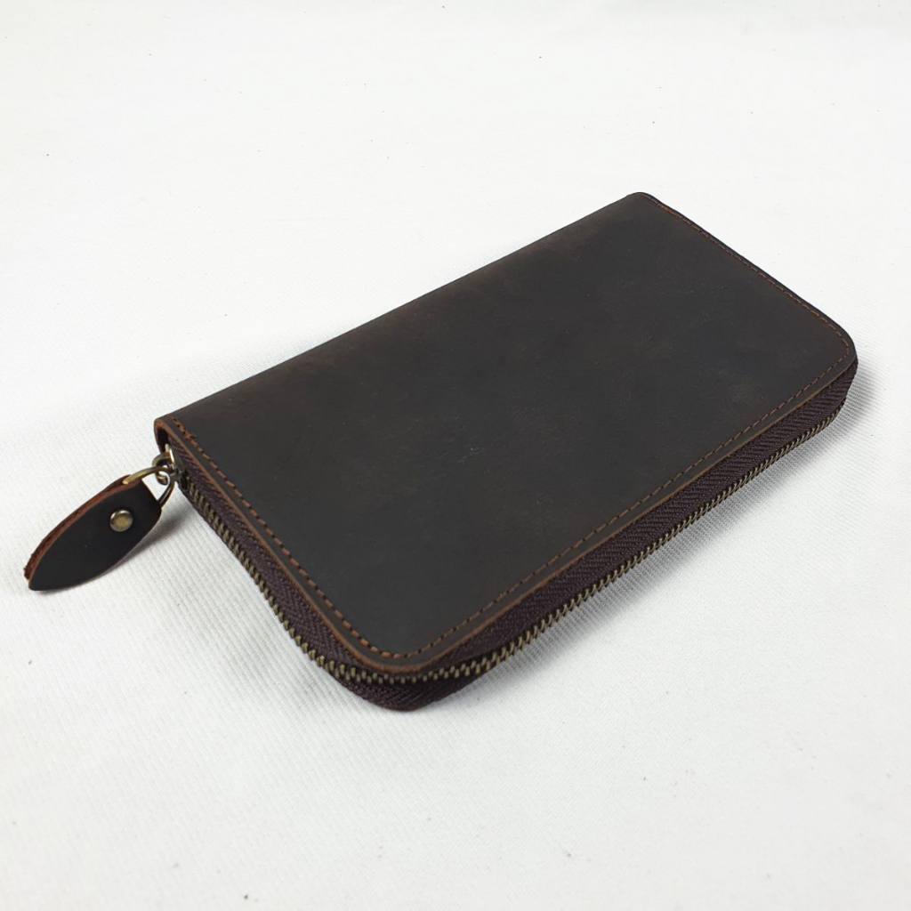 Ví dài cầm tay nam da bò sáp WL119  - 100% da bò thật, BH 3 năm