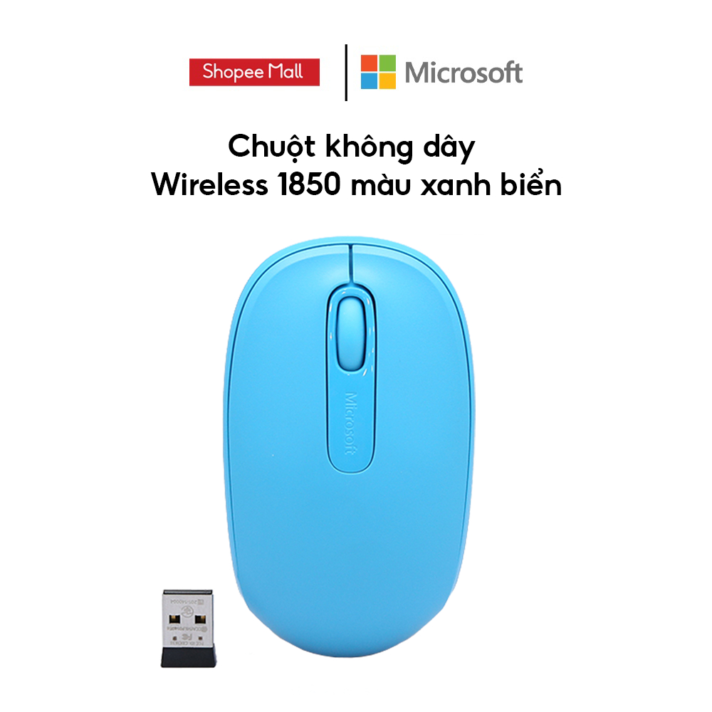 Chuột không dây Microsoft 1850 - xanh nước biển