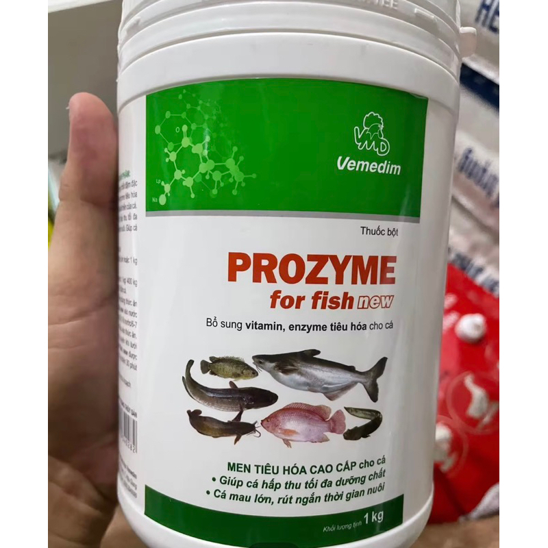 PROZYME FOR FISH NEW 1kg men tiêu hoá cho cá, tôm, ếch, lươn, bổ sung vitamin và enzyme tiêu hoá giúp cá tiêu hoá tốt