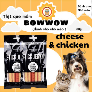 Phô mai & thịt gà que 50g Bow wow dành cho chó