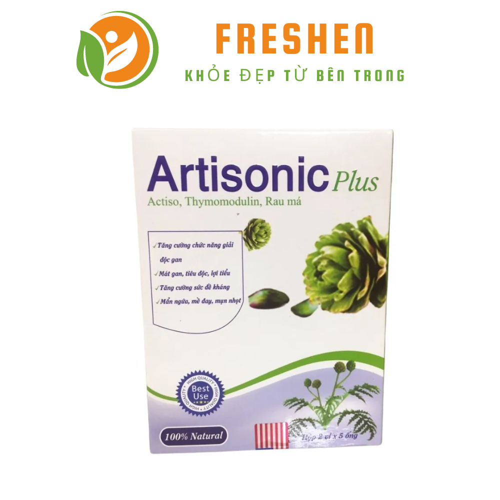 Siro thanh nhiệt mát gan cho trẻ em Artisonic plus giảm mề đay nẩm ngứa , nóng gan mụn nhọt - Hộp 10 ống