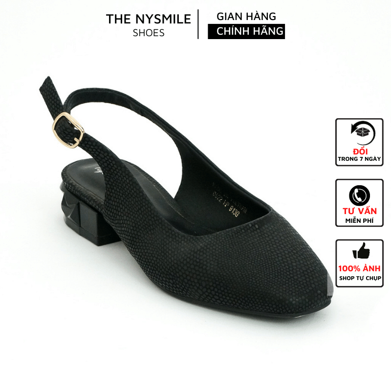 Giày búp bê 3 phân mũi tròn da lấp lánh - The NySmile - AUTO
