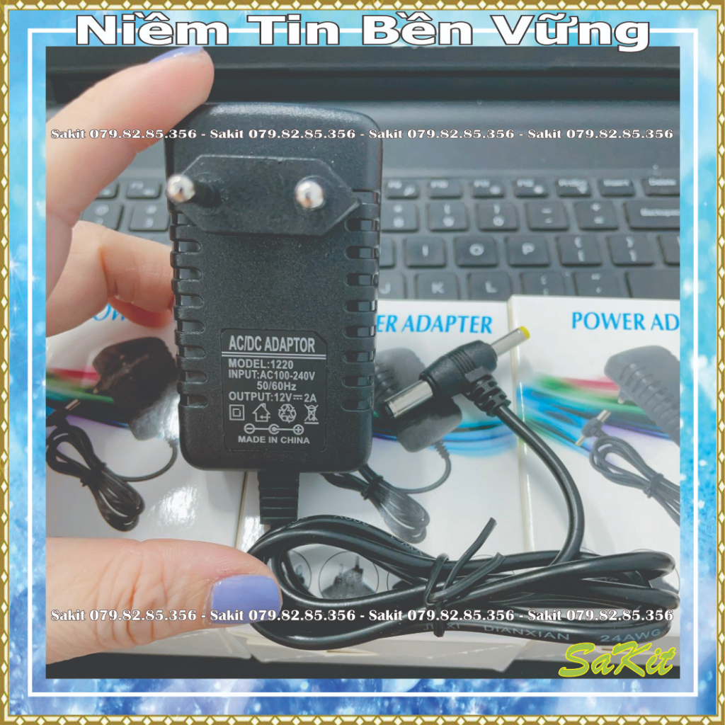 Bộ sạc  nguồn 12v-2a cho camera, loa ...chân tròn jack 5,5 và 2,5 mm  2 đầu tiên lợi.