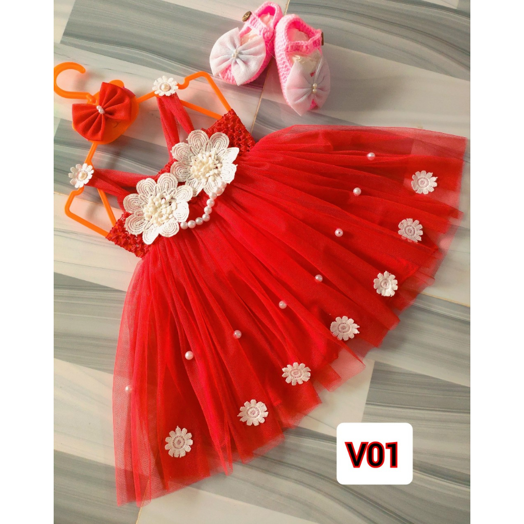 Áo đầm bé gái, váy cho bé gái, Váy công chúa cầu vòng phối nơ cho bé, đầm cầu vồng cho bé gái