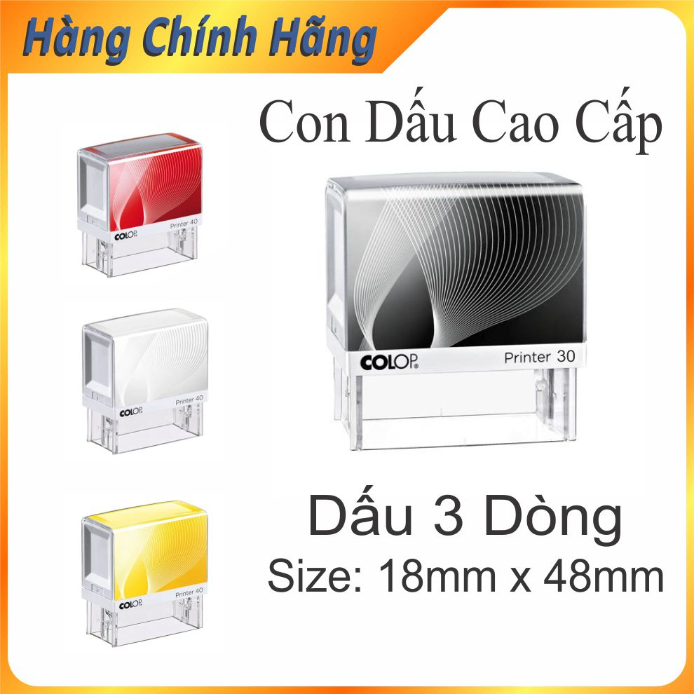 con dấu tên , cơ sở, chức danh, thông tin, printer 30- 40 hàng cao cấp COLOP