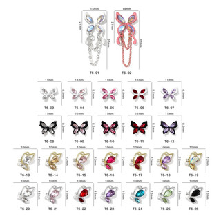Set 5 charm bướm,charm tim trang trí móng