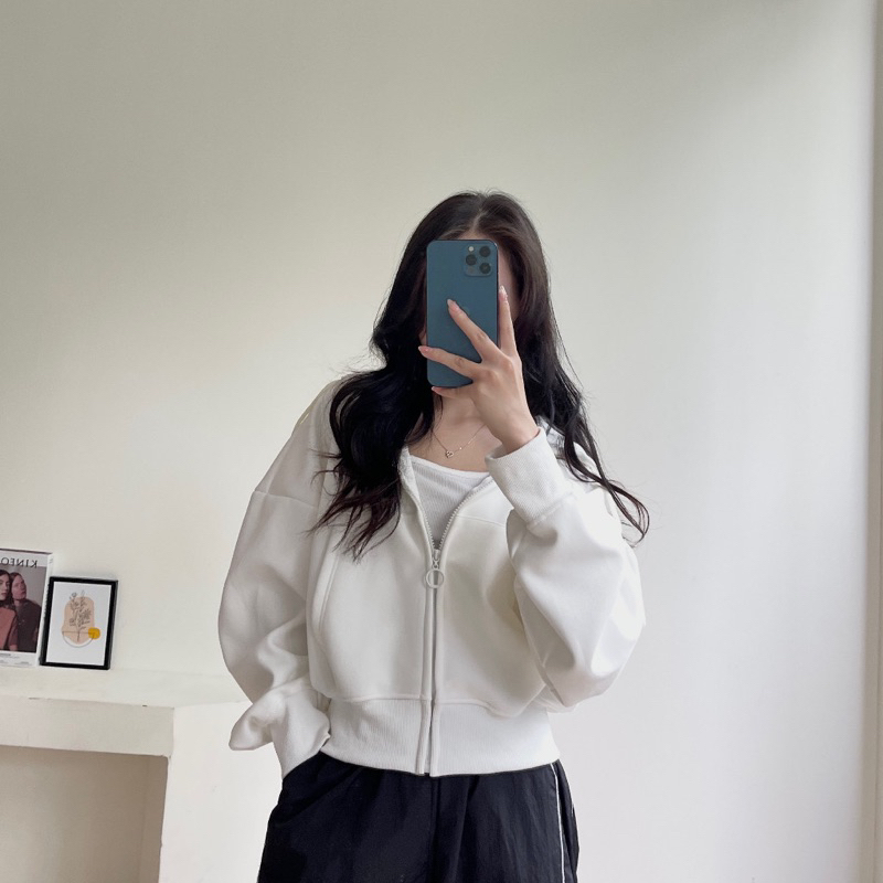 Áo khoác Nỉ Crotop Hàn dáng rộng siêu xinh , Áo Sweater Nỉ Dài Tay ( có bigsize)