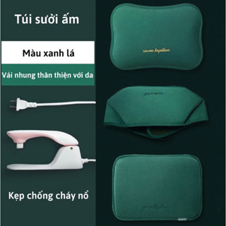  Túi chườm nóng  Túi sưởi ấm kèm BAO XỎ TAY và ĐAI BỤNG HZ008 màu XANH sạc chống cháy 