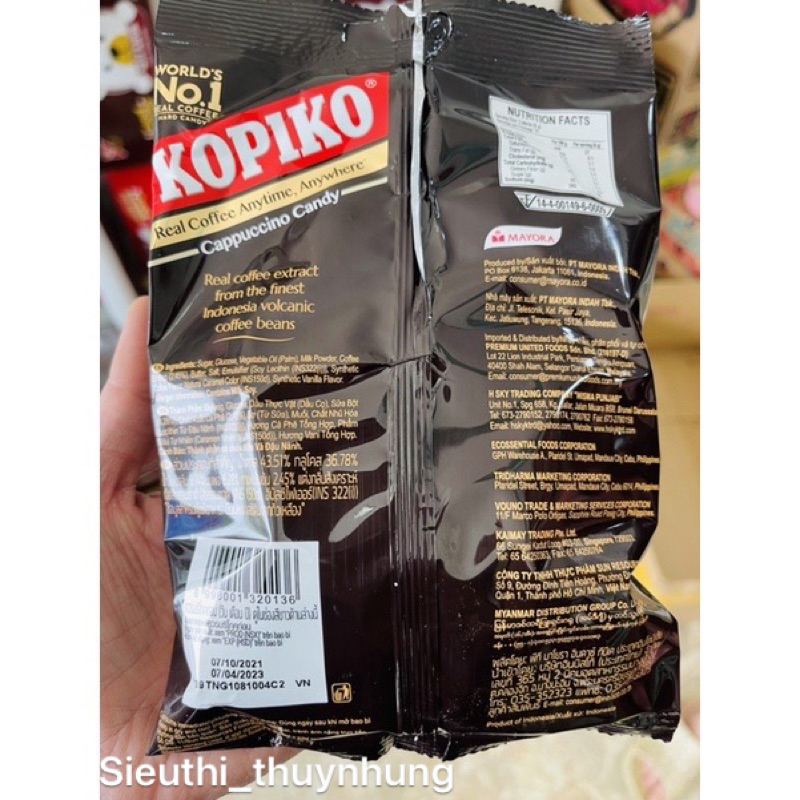 Nhập khẩu  Kẹo hương cà phê Kopiko bịch 135g