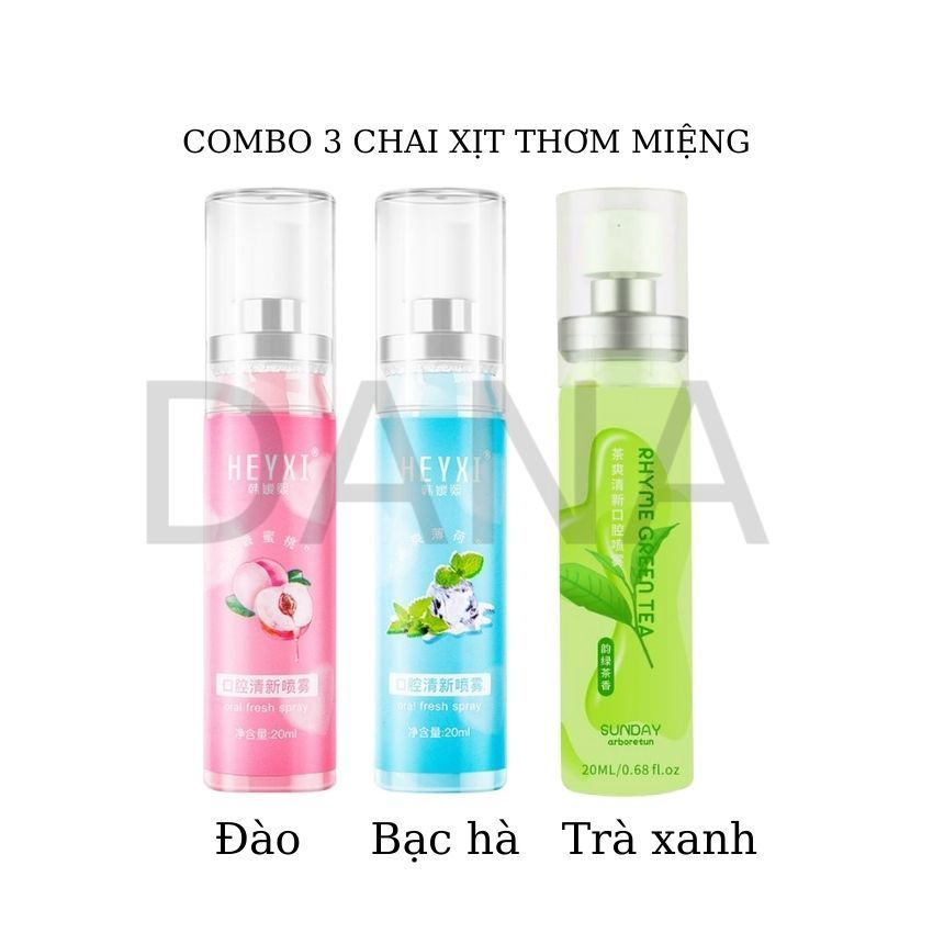 Xịt Thơm Miệng Thơm Mát combo 5 chai xịt miệng hương trái cây DANA