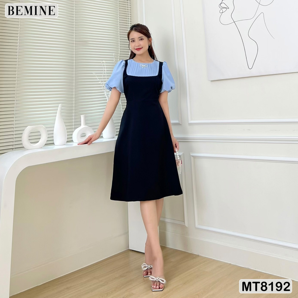 Đầm công sở xếp ly cổ tùng xoè BEMINE MT8192