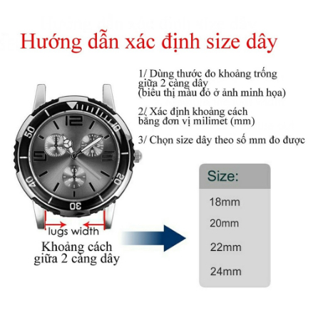 Dây đồng hồ Rolex Cao su 20mm Kèm khoá cao cấp inox không gỉ