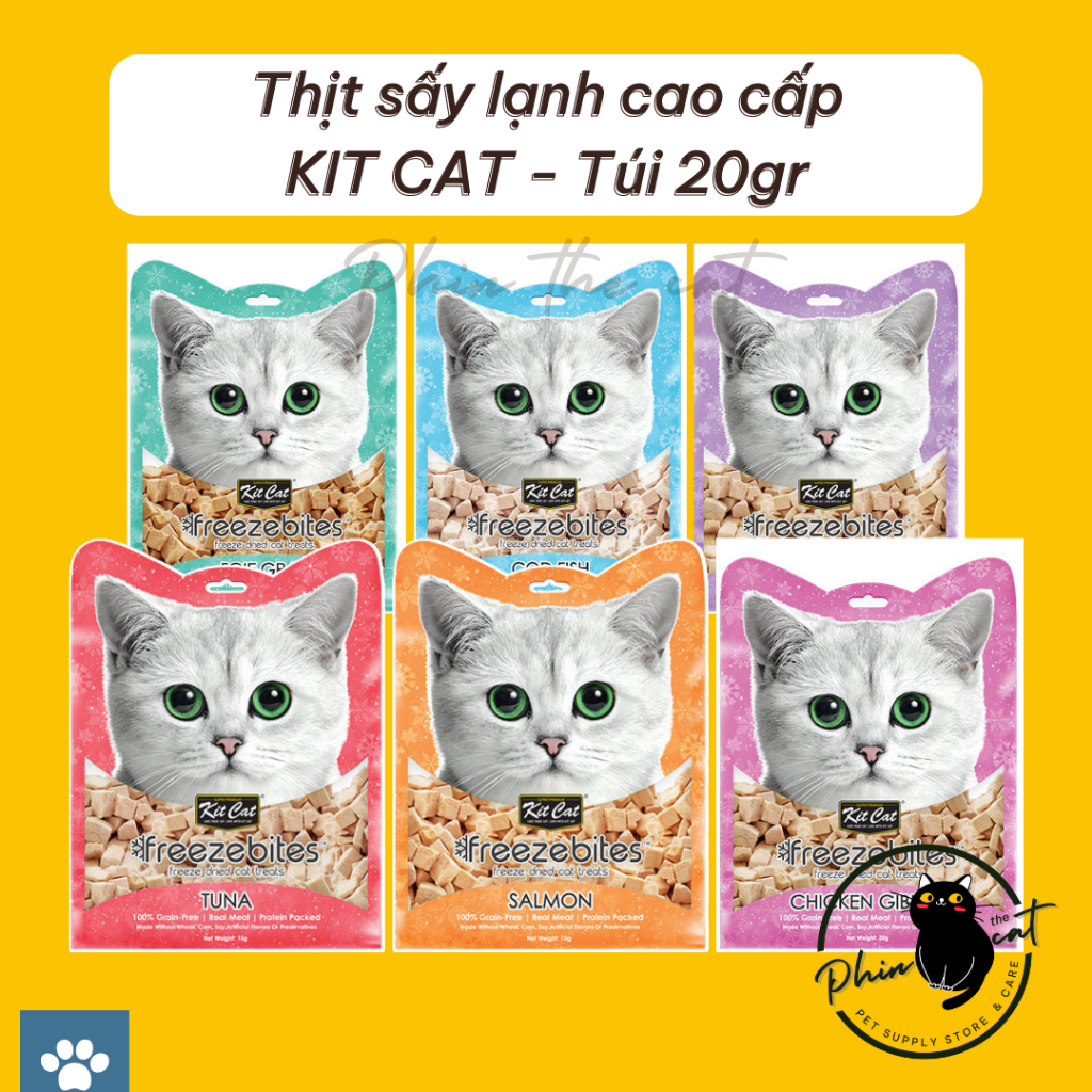 Thịt sấy cho mèo KIT CAT Freezebites - Snack Kitcat cho mèo - Gói 20gr | phinthecat