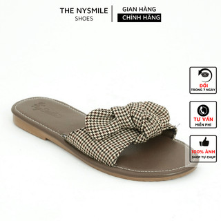 Dép nơ cột caro xinh xắn - the nysmile - roty