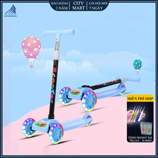  Xe trượt scooter 3 bánh phát sáng cho bé Xe trượt scooter chòi chân cho bé vui chơi rèn luyện thể thao. 