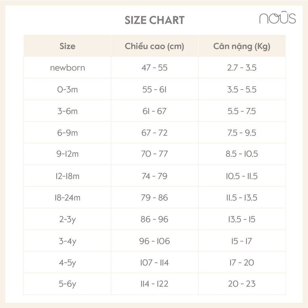 Bộ body Nous dài, cộc chất liệu cao cấp cho bé