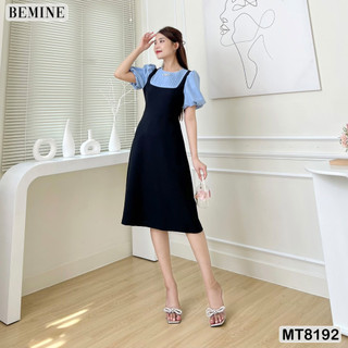 Đầm công sở xếp ly cổ tùng xoè BEMINE MT8192