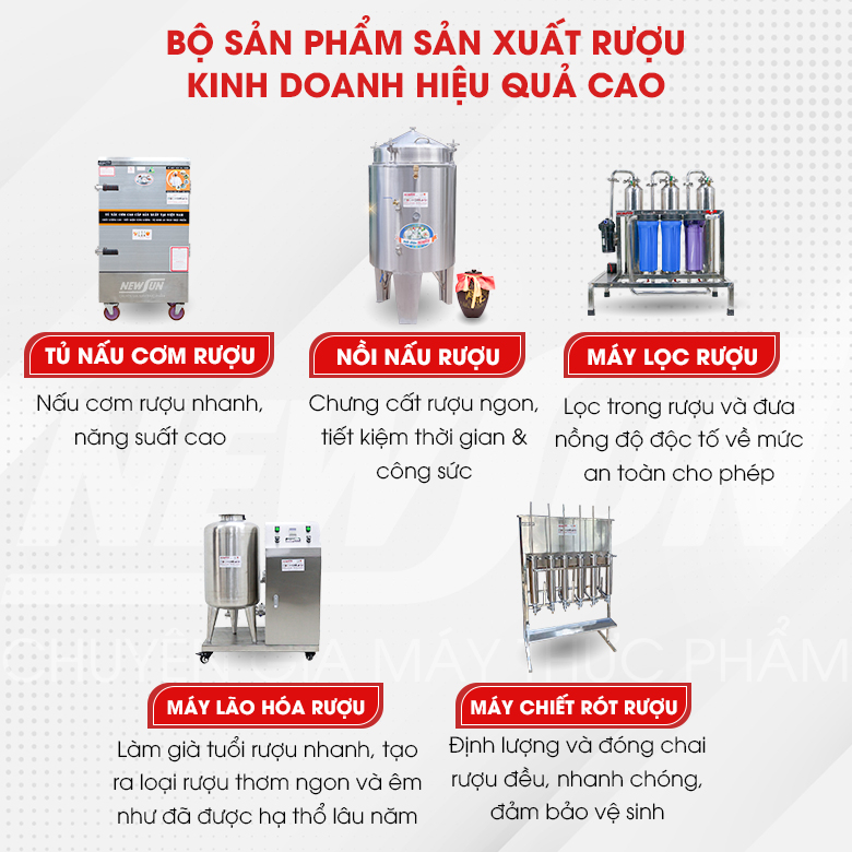 Nồi nấu rượu inox 20kg/mẻ NEWSUN công suất 12kW inox cao cấp 304