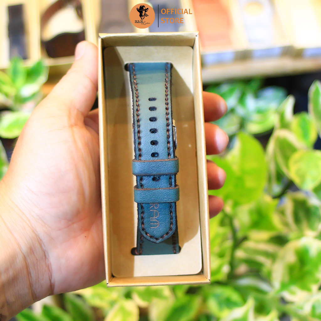 Dây Đồng Hồ Da Thật RAM Leather Cho Casio AE 1200 WHD và đồng hồ dây 18mm Da Bò Xanh Rêu RAM Leather 1984  Bền Đẹp