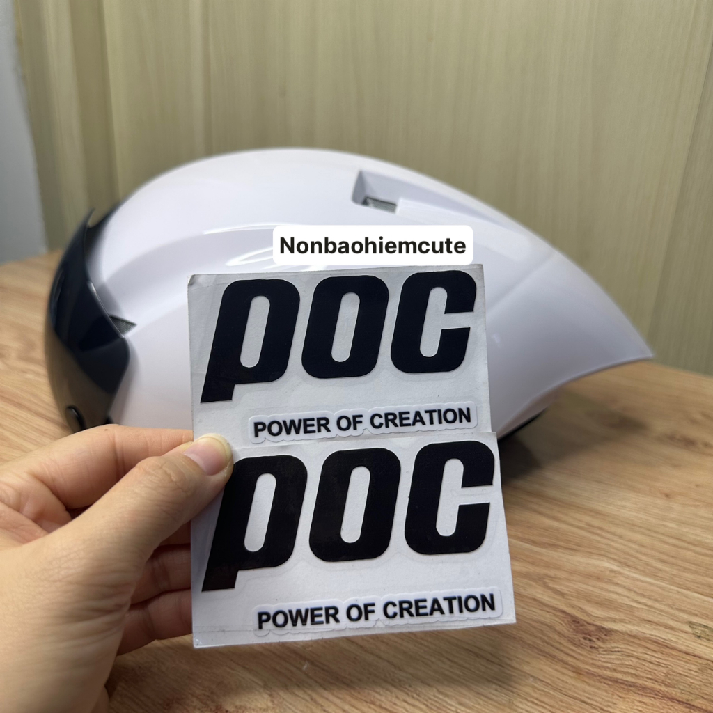 Tem POC Dán Nón Bảo Hiểm Chống Nước, Cặp Tem Decal POC Dán Mũ Bảo Hiểm CUTE SHOP