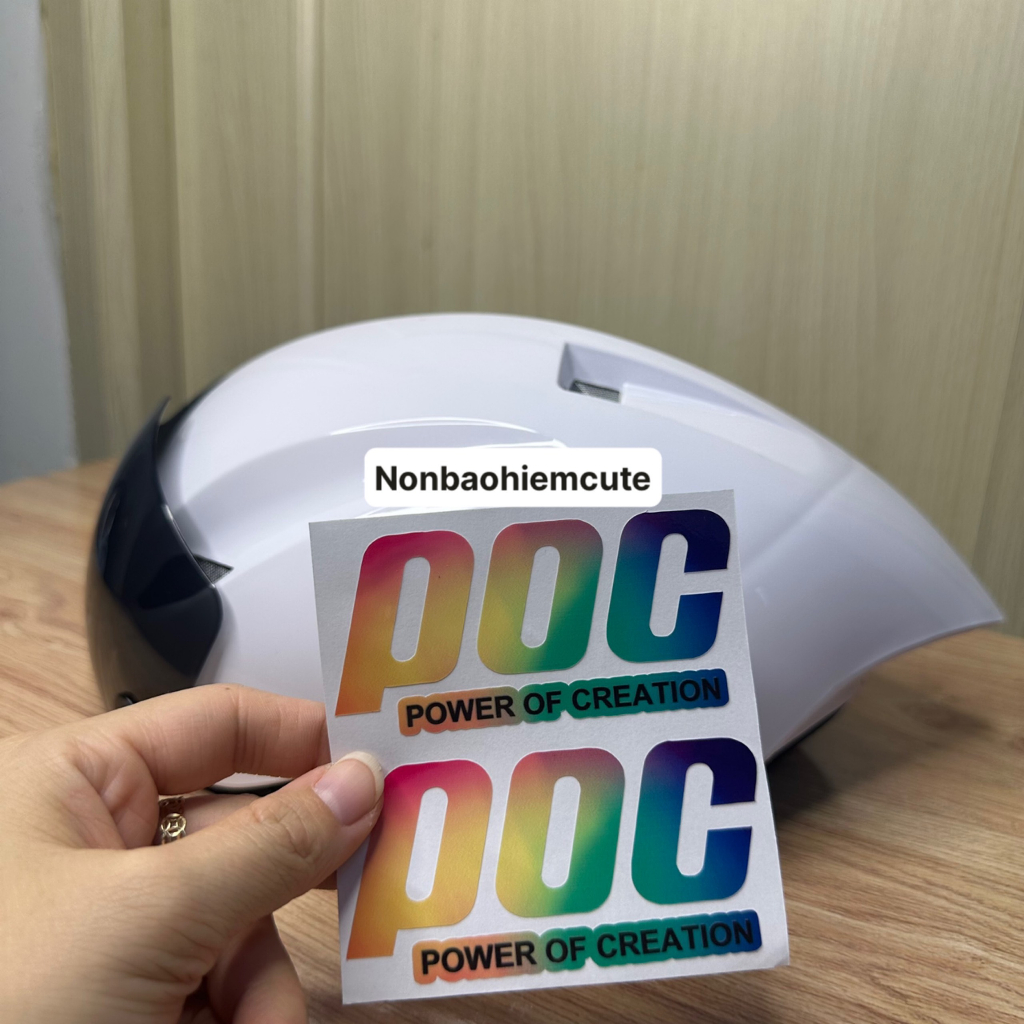 Tem POC Dán Nón Bảo Hiểm Chống Nước, Cặp Tem Decal POC Dán Mũ Bảo Hiểm CUTE SHOP