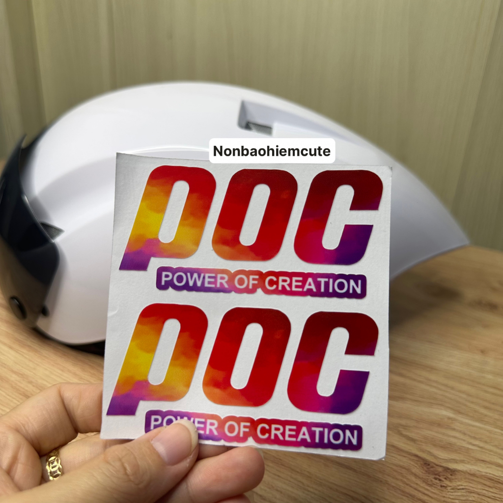 Tem POC Dán Nón Bảo Hiểm Chống Nước, Cặp Tem Decal POC Dán Mũ Bảo Hiểm CUTE SHOP