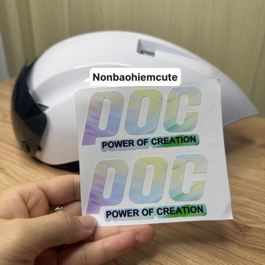 Tem POC Dán Nón Bảo Hiểm Chống Nước, Cặp Tem Decal POC Dán Mũ Bảo Hiểm CUTE SHOP