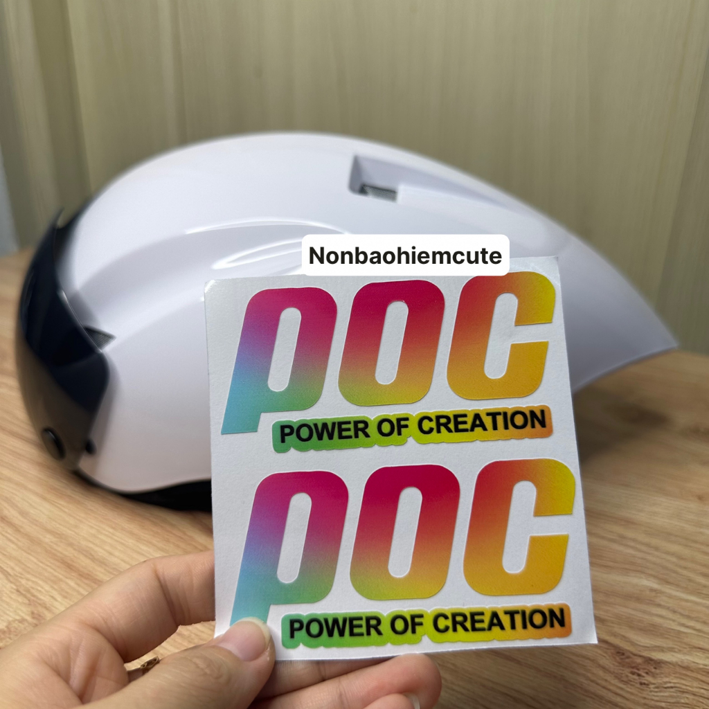 Tem POC Dán Nón Bảo Hiểm Chống Nước, Cặp Tem Decal POC Dán Mũ Bảo Hiểm CUTE SHOP