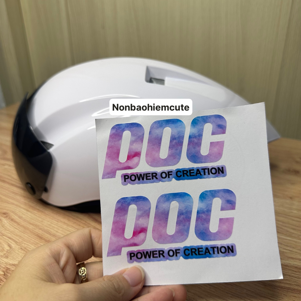 Tem POC Dán Nón Bảo Hiểm Chống Nước, Cặp Tem Decal POC Dán Mũ Bảo Hiểm CUTE SHOP