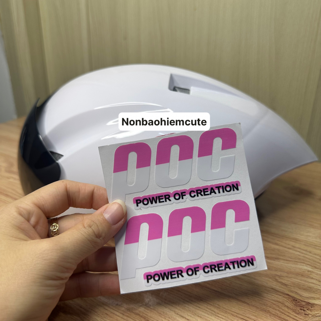 Tem POC Dán Nón Bảo Hiểm Chống Nước, Cặp Tem Decal POC Dán Mũ Bảo Hiểm CUTE SHOP