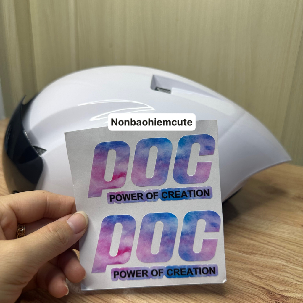 Tem POC Dán Nón Bảo Hiểm Chống Nước, Cặp Tem Decal POC Dán Mũ Bảo Hiểm CUTE SHOP