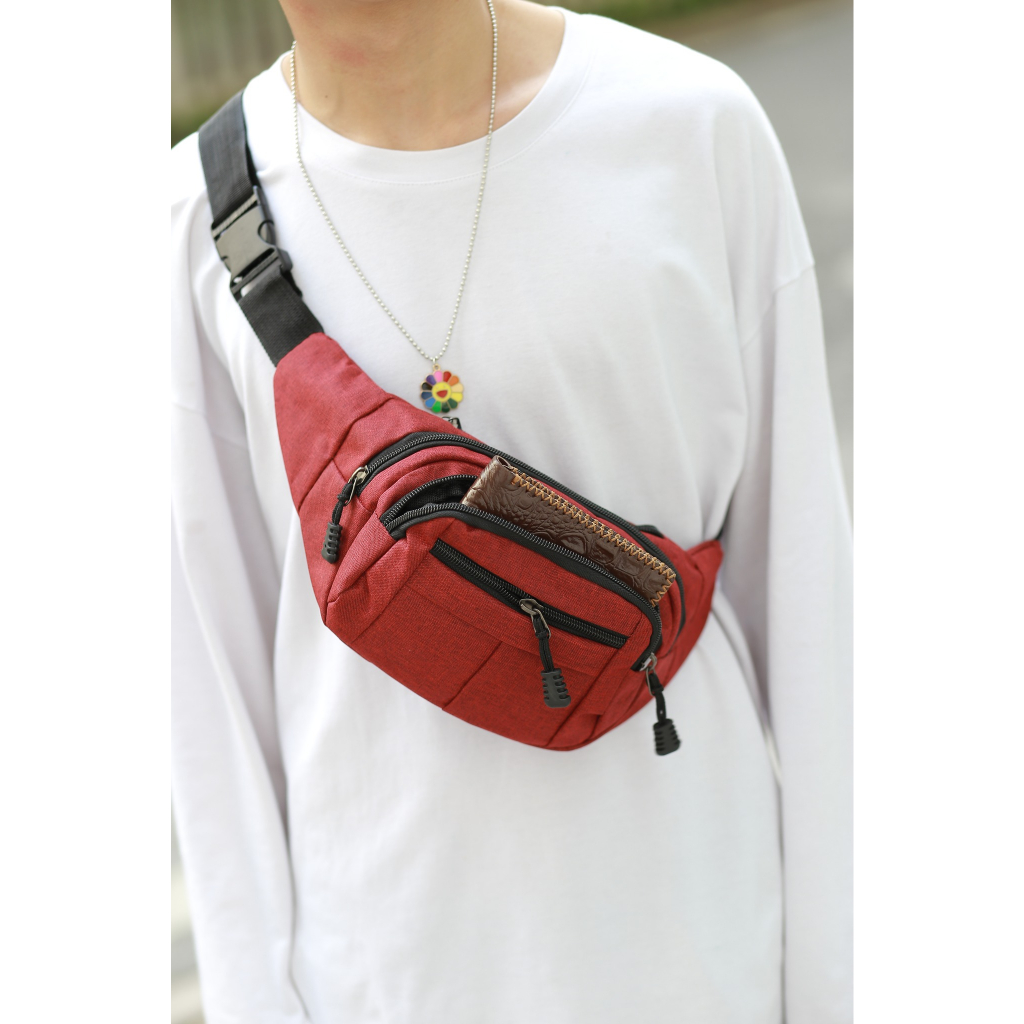 Túi đeo chéo đeo ngang bụng unisex mẫu luôn cháy hàng ,3 ngăn chuyên đựng đồ cá nhân, Bt02  AZA Mall